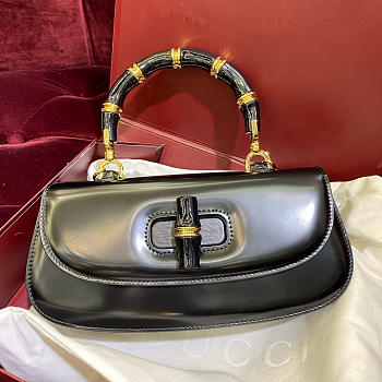 Gucci Bamboo Diva Medium Bag Black - 26.6x13x8cm