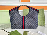 Gucci Giglio Large Tote Bag Blue And White GG Denim - 60×47×16cm - 6
