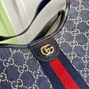 Gucci Giglio Large Tote Bag Blue And White GG Denim - 60×47×16cm - 4