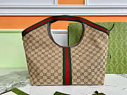 Gucci Giglio Large Tote Bag Beige And Brown GG Canvas - 60×47×16cm - 3