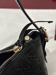Gucci GG Emblem Small Shoulder Bag Black GG Leather - 22×14x8cm - 6