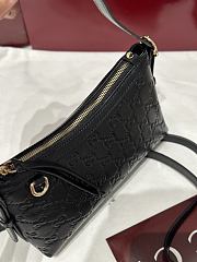 Gucci GG Emblem Small Shoulder Bag Black GG Leather - 22×14x8cm - 5