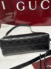 Gucci GG Emblem Small Shoulder Bag Black GG Leather - 22×14x8cm - 4