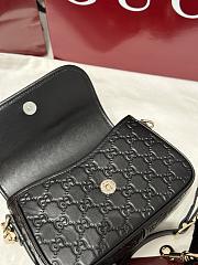 Gucci GG Emblem Small Shoulder Bag Black GG Leather - 20.5x13x7cm - 6