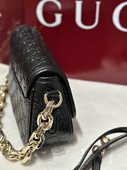 Gucci GG Emblem Small Shoulder Bag Black GG Leather - 20.5x13x7cm - 5