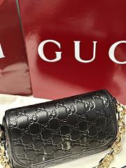 Gucci GG Emblem Small Shoulder Bag Black GG Leather - 20.5x13x7cm - 4