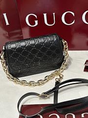 Gucci GG Emblem Small Shoulder Bag Black GG Leather - 20.5x13x7cm - 3