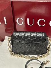 Gucci GG Emblem Small Shoulder Bag Black GG Leather - 20.5x13x7cm - 2