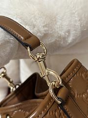 Gucci GG Emblem Small Shoulder Bag Brown GG Leather - 19x18x11cm - 4