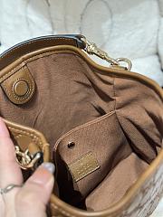 Gucci GG Emblem Small Shoulder Bag Brown GG Leather - 19x18x11cm - 3