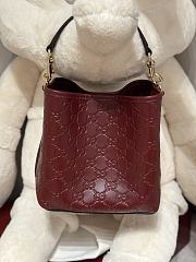 Gucci GG Emblem Small Shoulder Bag Rosso Ancora Red GG Leather - 19x18x11cm - 6
