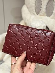 Gucci GG Emblem Small Shoulder Bag Rosso Ancora Red GG Leather - 19x18x11cm - 5
