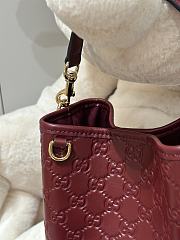 Gucci GG Emblem Small Shoulder Bag Rosso Ancora Red GG Leather - 19x18x11cm - 4
