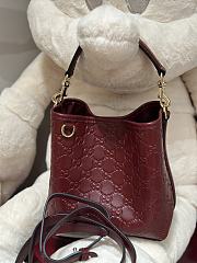 Gucci GG Emblem Small Shoulder Bag Rosso Ancora Red GG Leather - 19x18x11cm - 2