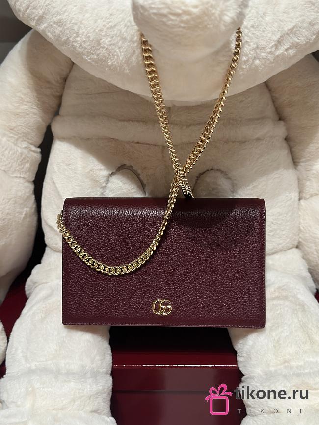 Gucci GG Marmont Wallet On Chain Rosso Ancora Red And Pink Leather - 20x12.5x4cm - 1