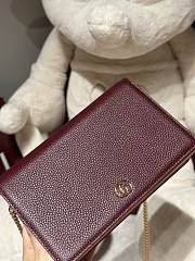 Gucci GG Marmont Wallet On Chain Rosso Ancora Red And Pink Leather - 20x12.5x4cm - 6