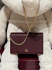 Gucci GG Marmont Wallet On Chain Rosso Ancora Red And Pink Leather - 20x12.5x4cm - 5