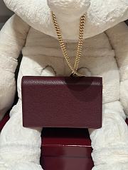 Gucci GG Marmont Wallet On Chain Rosso Ancora Red And Pink Leather - 20x12.5x4cm - 3