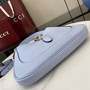 Gucci Jackie 1961 Medium Bag Dusty Blue Grainy Leather - 27.5x19x4cm - 3