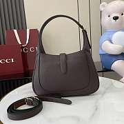 Gucci Jackie 1961 Medium Bag Dark Brown Grainy Leather - 27.5x19x4cm - 4
