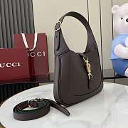 Gucci Jackie 1961 Medium Bag Dark Brown Grainy Leather - 27.5x19x4cm - 2