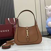 Gucci Jackie 1961 Medium Bag Brown Grainy Leather - 27.5x19x4cm - 4