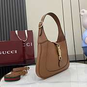 Gucci Jackie 1961 Medium Bag Brown Grainy Leather - 27.5x19x4cm - 3