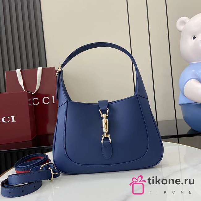 Gucci Jackie 1961 Medium Bag Blue Leather - 27.5x19x4cm - 1