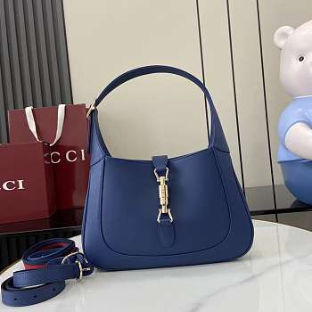 Gucci Jackie 1961 Medium Bag Blue Leather - 27.5x19x4cm