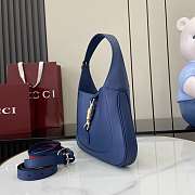 Gucci Jackie 1961 Medium Bag Blue Leather - 27.5x19x4cm - 6