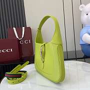 Gucci Jackie 1961 Medium Bag Green Leather - 27.5x19x4cm - 5