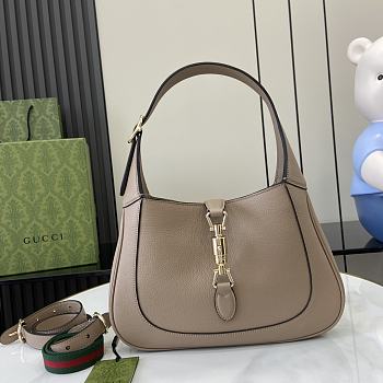 Gucci Jackie 1961 Medium Bag Taupe Grainy Leather - 27.5x19x4cm