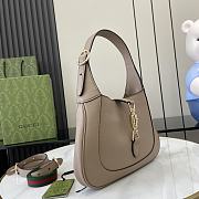 Gucci Jackie 1961 Medium Bag Taupe Grainy Leather - 27.5x19x4cm - 4