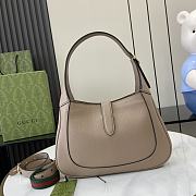 Gucci Jackie 1961 Medium Bag Taupe Grainy Leather - 27.5x19x4cm - 3