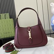 Gucci Jackie 1961 Medium Bag Rosso Ancora Red Grainy Leather - 27.5x19x4cm - 1