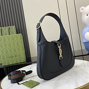 Gucci Jackie 1961 Medium Bag Black Grainy Leather - 27.5x19x4cm - 5