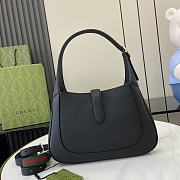Gucci Jackie 1961 Medium Bag Black Grainy Leather - 27.5x19x4cm - 4
