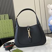 Gucci Jackie 1961 Medium Bag Black Grainy Leather - 27.5x19x4cm - 3