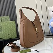 Gucci Jackie 1961 Large Bag Brown Grainy Leather - 40x38x10cm - 4