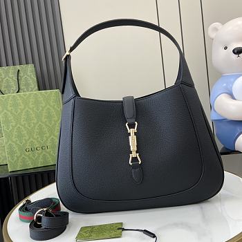 Gucci Jackie 1961 Large Bag Black Grainy Leather - 40x38x10cm