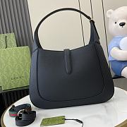 Gucci Jackie 1961 Large Bag Black Grainy Leather - 40x38x10cm - 2