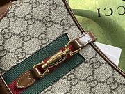 Gucci Jackie 1961 Mini Bag Beige/Ebony GG Supreme with Brown Leather - 19x13x3cm - 4