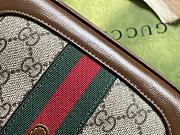 Gucci Jackie 1961 Mini Bag Beige/Ebony GG Supreme with Brown Leather - 19x13x3cm - 3