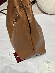 Gucci Softbit Maxi Shoulder Bag Brown Grainy Leather - 46x26x16cm - 4