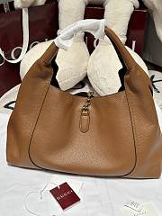 Gucci Softbit Maxi Shoulder Bag Brown Grainy Leather - 46x26x16cm - 2