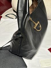 Gucci Softbit Maxi Shoulder Bag Black Grainy Leather - 46x26x16cm - 6