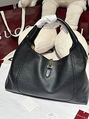 Gucci Softbit Maxi Shoulder Bag Black Grainy Leather - 46x26x16cm - 4
