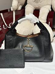 Gucci Softbit Maxi Shoulder Bag Black Grainy Leather - 46x26x16cm - 3