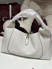 Gucci Softbit Maxi Shoulder Bag White Grainy Leather - 46x26x16cm - 2