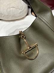 Gucci Softbit Maxi Shoulder Bag Forest Green Grainy Leather - 46x26x16cm - 6